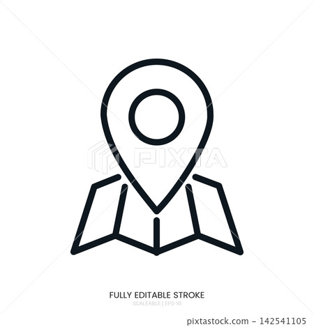 A vector graphic illustration of a map pin location icon isolated on white background A vector graphic illustration of a map pin location icon isolated on white background 142541105
