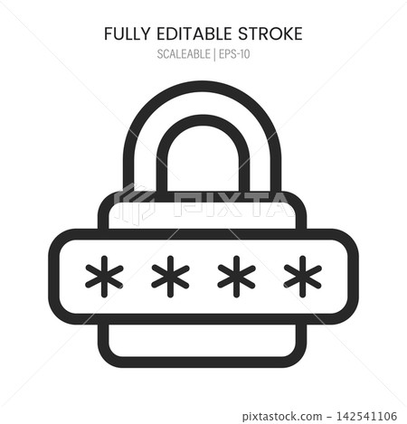Lock icon with password asterisks symbol 142541106