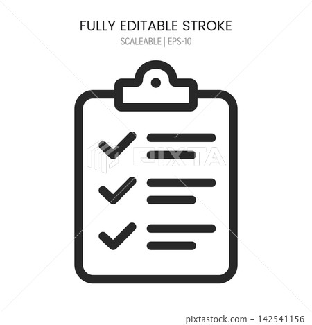 Clipboard with checklist icon on white background Clipboard with checklist icon on white background 142541156
