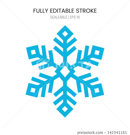 Blue snowflake icon with square design Blue snowflake icon with square design 142541181