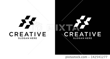 SS or S initial letter logo design vector 142541277