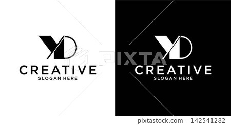 YD or DY initial letter logo design vector template 142541282