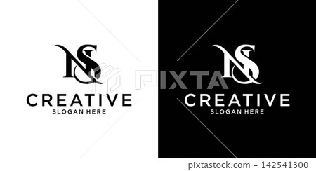 NS or SN initial letter logo design vector template NS or SN initial letter logo design vector template 142541300