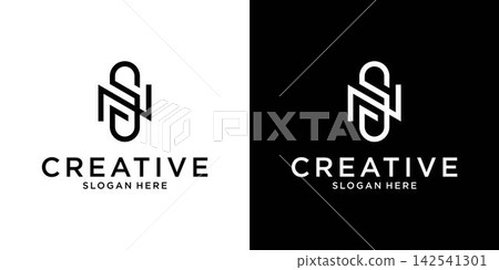 NS or SN initial letter logo design vector template NS or SN initial letter logo design vector template 142541301