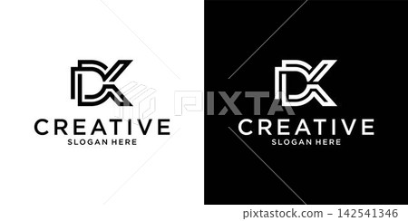 Initial DK or KD letter logo design vector Initial DK or KD letter logo design vector 142541346
