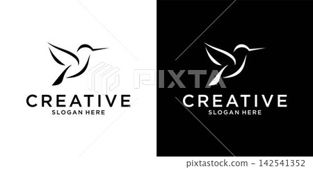 Hummingbird vector logo design. Bird vector logo design. 142541352