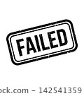Grungy Black Failed Rubber Stamp Seal With White Background 142541359