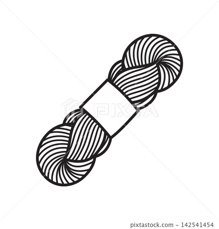 Minimalist line icon of a twisted yarn hank with a paper label ready for winding and knitting.
Minimalist line icon of a twisted yarn hank with a paper label ready for winding and knitting.
142541454