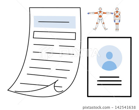 Technical documentation and user profile icon vector illustration. Robotics, engineering, artificial intelligence, automation, software development, digital identity. Automated machine manual Technical documentation and user profile icon vector illustration. Robotics, engineering, artificial intelligence, automation, software development, digital identity. Automated machine manual 142541638