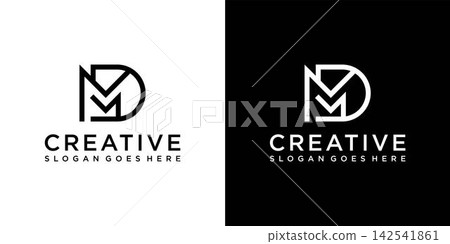 MD or DM initial letter logo design vector MD or DM initial letter logo design vector 142541861