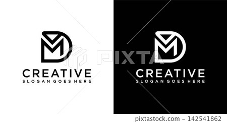 MD or DM initial letter logo design vector 142541862