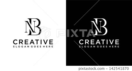 NB or BN initial letter logo design vector template 142541870