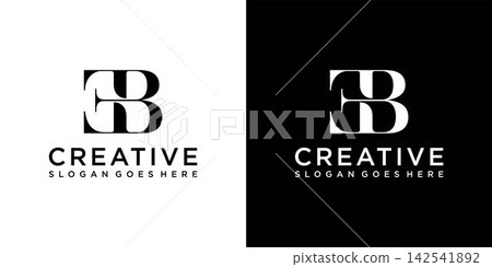 EB or BE initial letter logo design vector concept 142541892