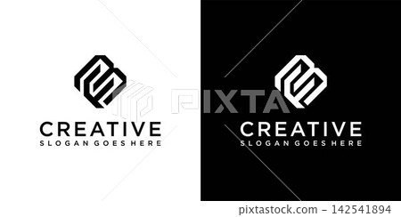 FB or BF initial letter logo design vector concept 142541894