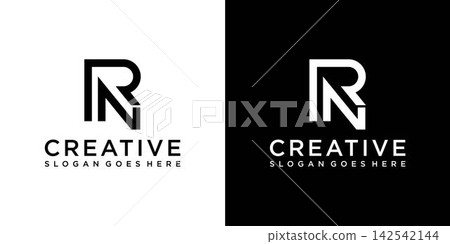 RN or NR initial letter logo design vector RN or NR initial letter logo design vector 142542144