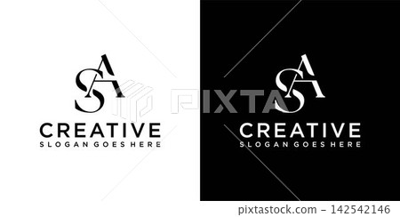 SA or AS initial letter logo design vector SA or AS initial letter logo design vector 142542146