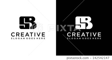 SB or BS initial letter logo design vector SB or BS initial letter logo design vector 142542147