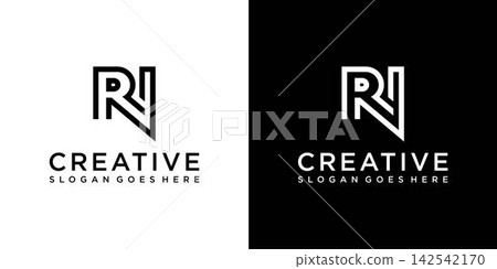 RN or NR initial letter logo design vector RN or NR initial letter logo design vector 142542170
