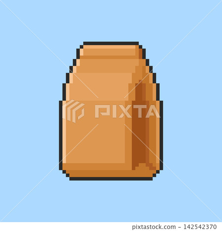 Pixel art Paper Bag game asset design 142542370