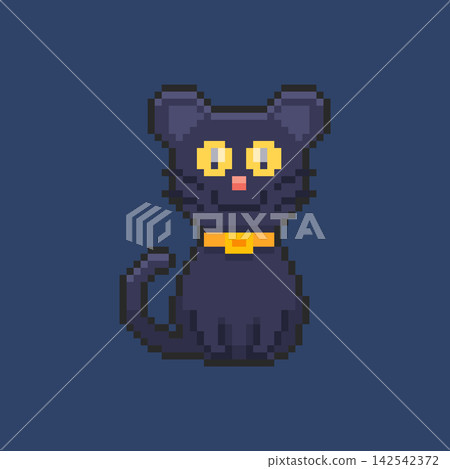 Pixel art Black Cat game asset design Pixel art Black Cat game asset design 142542372