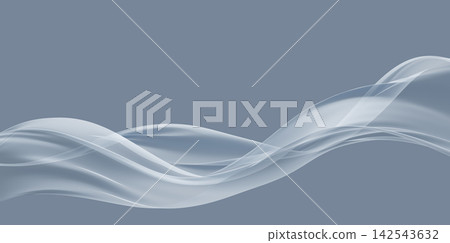 Abstract slate gray sheer fabric waving with copy space 3D render Abstract slate gray sheer fabric waving with copy space 3D render 142543632