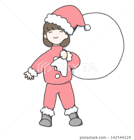簡單可愛的聖誕老人插畫 簡單可愛的聖誕老人插畫 142544129