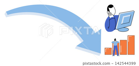 Business growth strategy and data analysis vector illustration. Financial progress, market research, corporate planning, investment success, performance tracking, economic development. Professional Business growth strategy and data analysis vector illustration. Financial progress, market research, corporate planning, investment success, performance tracking, economic development. Professional 142544399