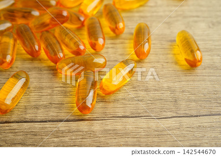 Fish oil or Cod liver gel in capsule. Fish oil or Cod liver gel in capsule. 142544670