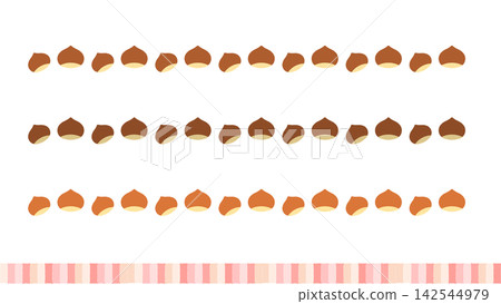 Hand-drawn style chestnut line set Hand-drawn style chestnut line set 142544979