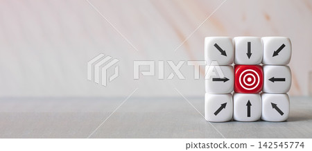 Focus Direction Arrows Target Concept with copy space background 142545774