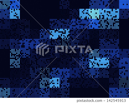 Decorative Fintech Block Grid Graphic 142545913
