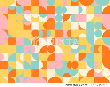 Decorative Geometric Arc Tiles Pattern 142545916