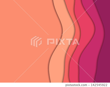 Decorative Layered Papercut Waves Background 142545922
