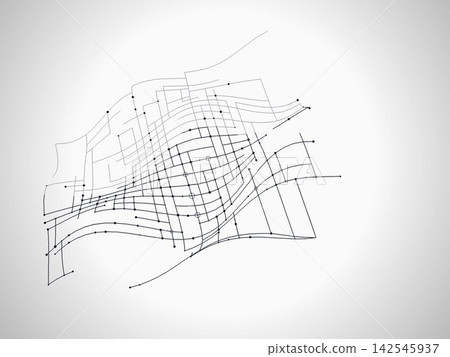 Digital Wireframe Wave Surface Background Digital Wireframe Wave Surface Background 142545937