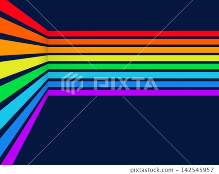Clean Rainbow Corner Stripes Design Clean Rainbow Corner Stripes Design 142545957