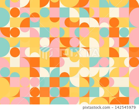 Clean Geometric Arc Tiles Vector Pattern 142545979