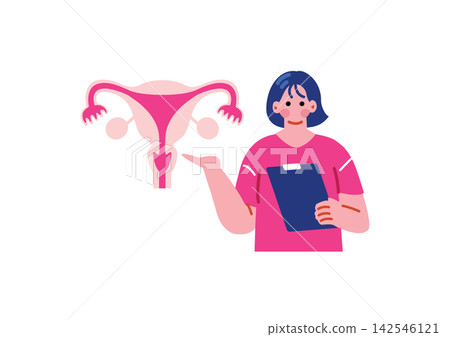 子宮和婦科護理師的插圖 子宮和婦科護理師的插圖 142546121
