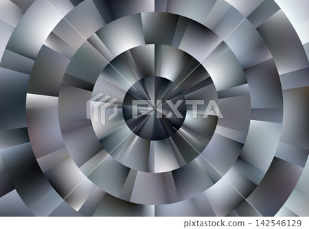Silver faceted concentric circles. Metallic geometric bg Silver faceted concentric circles. Metallic geometric bg 142546129