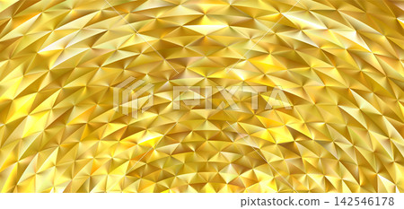 Triangular abstract award gold background. Golden low poly 142546178