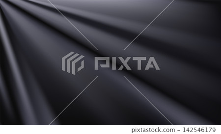 Black silk abstract background. Smooth flowing folds, Black silk abstract background. Smooth flowing folds, 142546179