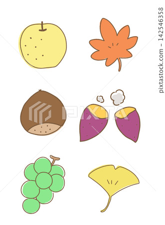 以秋季為主題的簡約插畫 以秋季為主題的簡約插畫 142546358