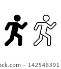 Running Man Icon Set In Solid And Outline Styles 142546391
