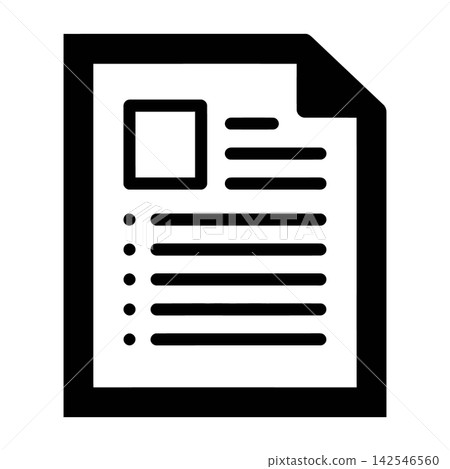 Document Icon With Checklist And Text Lines Document Icon With Checklist And Text Lines 142546560