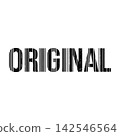 Barcode Pattern Typography with the Word Original on White Background 142546564