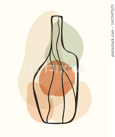 Boho abstract line art vase with organic terracotta, sage green and beige pastel shapes on cream background for minimalist botanical wall art prints, modern interior posters and contemporary home deco Boho abstract line art vase with organic terracotta, sage green and beige pastel shapes on cream background for minimalist botanical wall art prints, modern interior posters and contemporary home deco 142547025