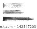 Grunge paint brush strokes set vector trace print from textured ink linocut stamp illustration for abstract background creative artistic banner cosmetic packaging design and minimalist branding charco 142547203
