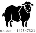 A silhouette of a black sheep drawn in geometric shapes. 142547321