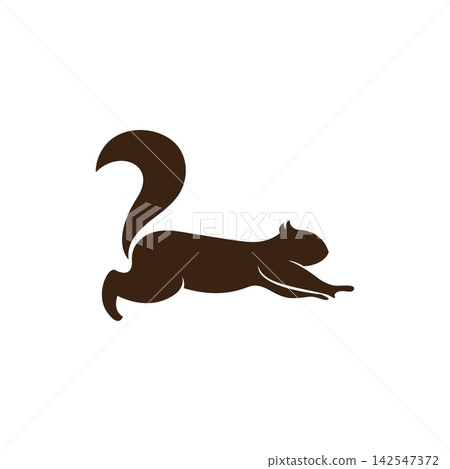 Leaping Brown Squirrel Silhouette Leaping Brown Squirrel Silhouette 142547372