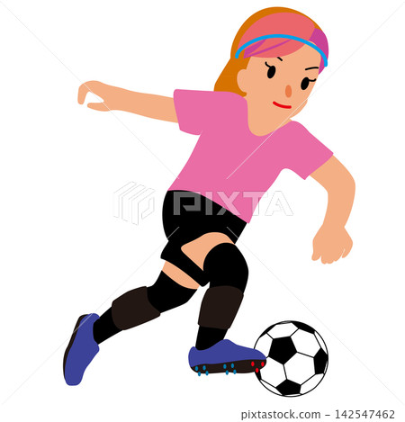 圖：一名女運動員參加運動比賽－足球員比賽場景 01 142547462