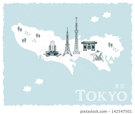 東京之旅:旅遊景點簡明黑白地圖 東京之旅:旅遊景點簡明黑白地圖 142547501